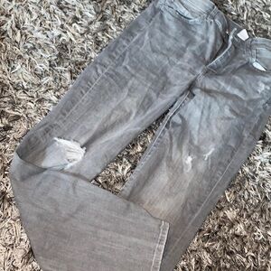 H&M skinny jeans grey destroyed ankle length high waisted EUC.